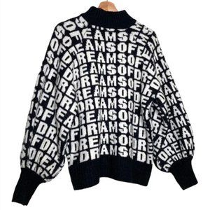 H&M DREAMS Women's Pullover Size Small All Over Print Super Chunky Sweater | S